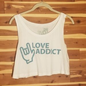 Love Addict Graphic Crop Tank